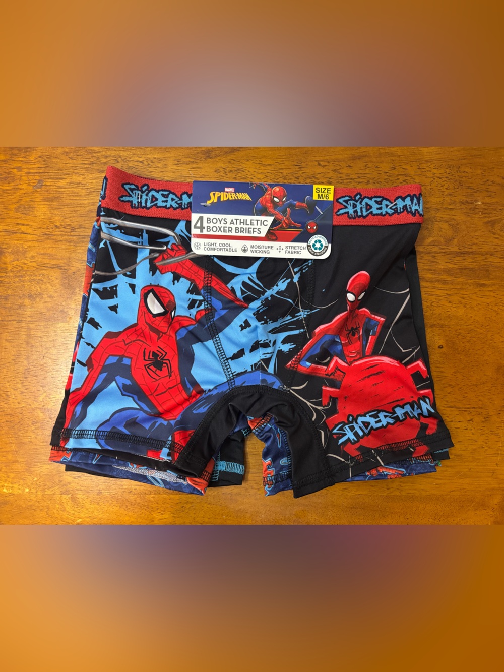 Marvel Spider-Man Athletic Boxer Briefs - Red, Blue & Black